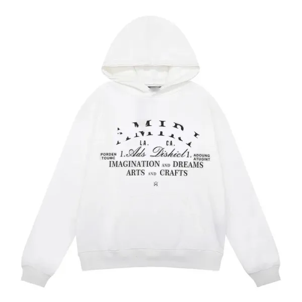Design Graphic Print Oversized Hoodie White - 1