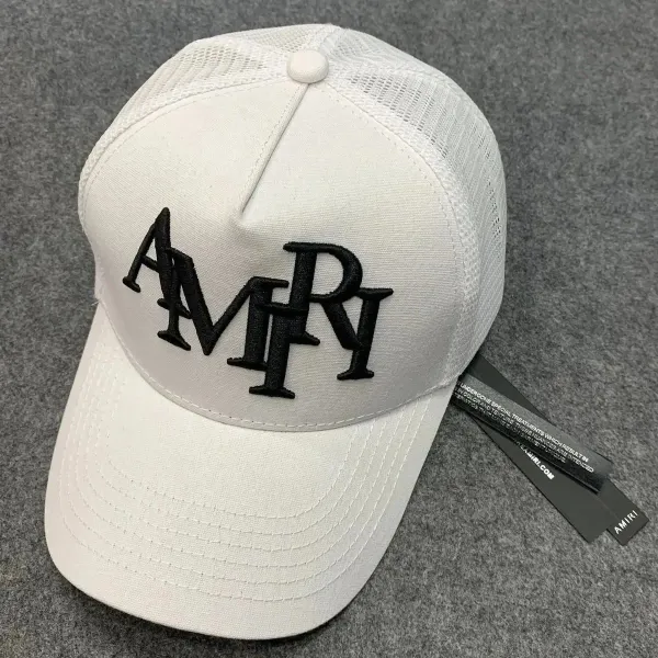 Amiri Embroidered Logo Black Mesh Back Baseball Cap - 9