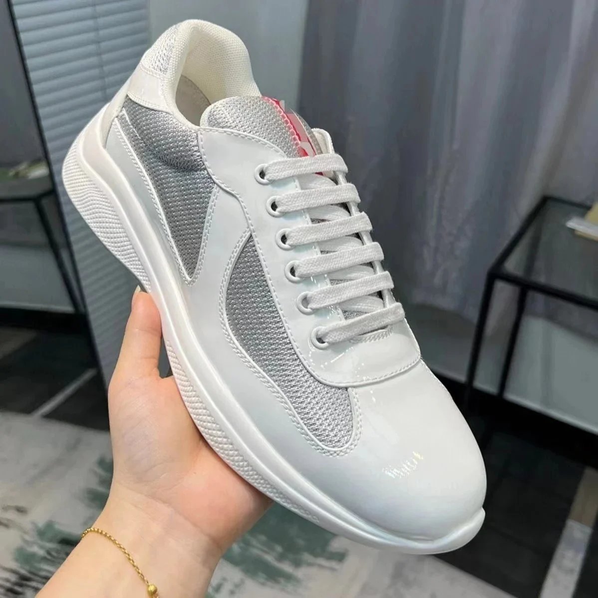 Premium Couple Glossy Leather Sneakers photo 2