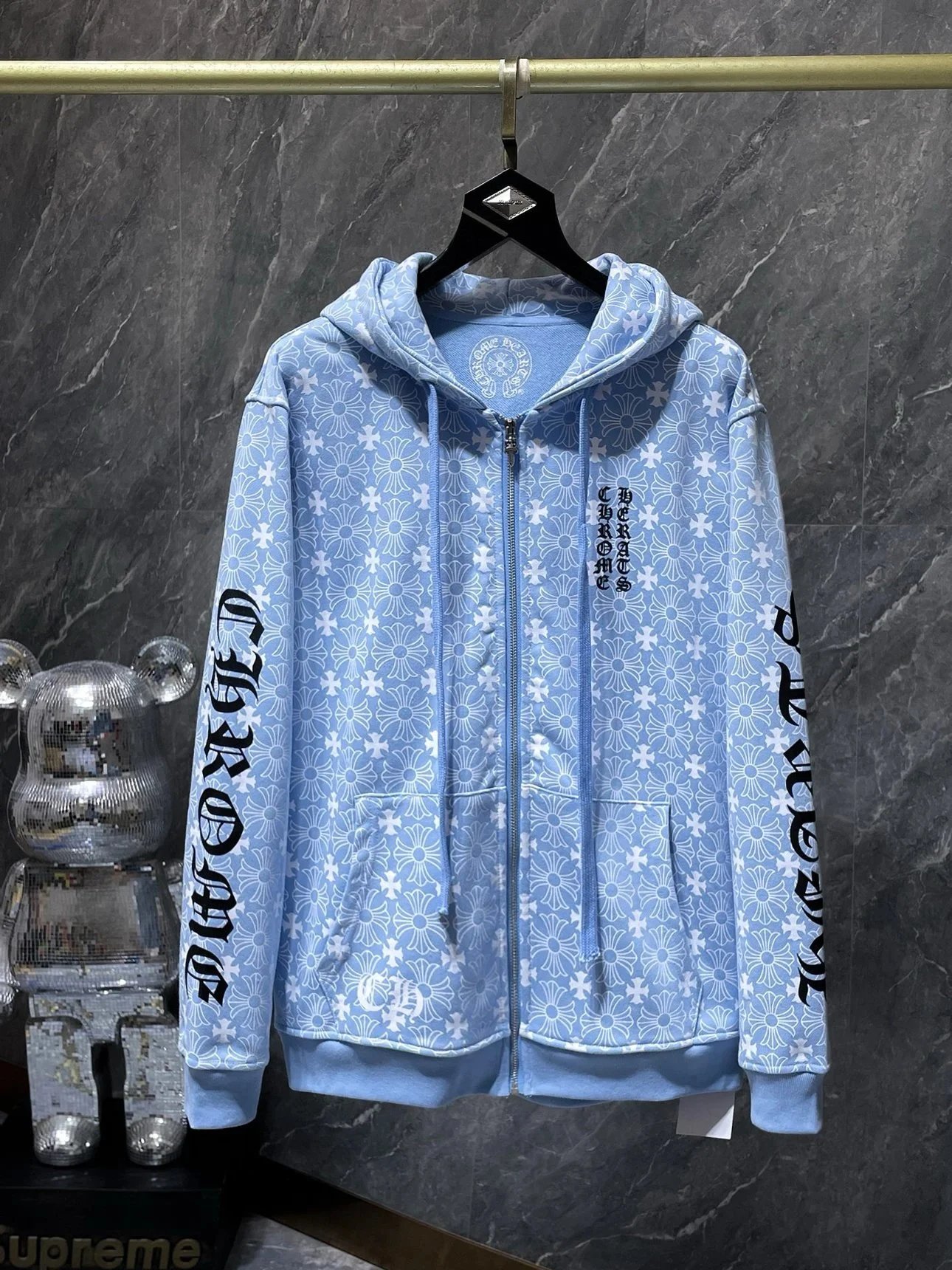 Chrome Hearts Faux Shearling Zip-Up Jacket White Outerwear - 11