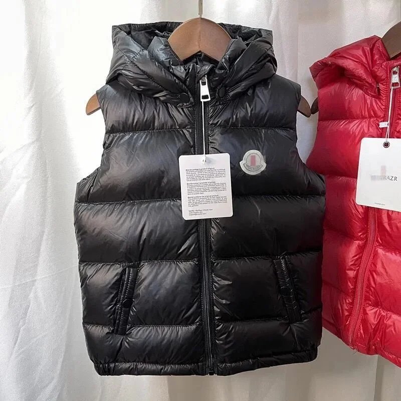 Moncler Kids Hooded Down Vest Red - 9