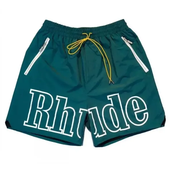 Rhude Logo Print Swim Shorts Green - 1