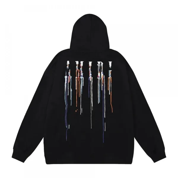 Off-White Paint Drip Hoodie Black - 1