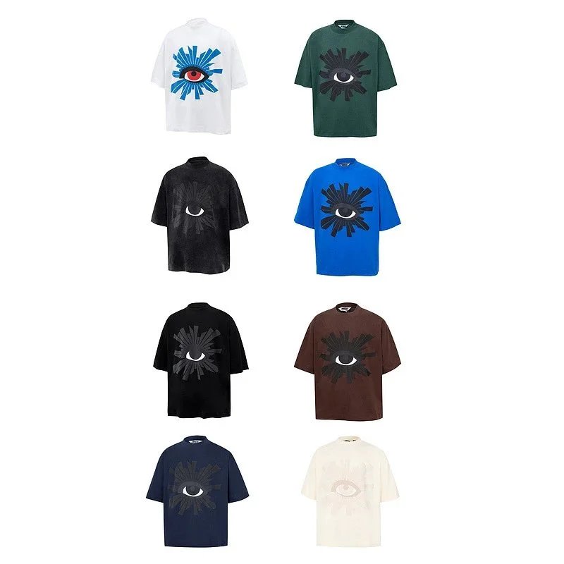 Eye Motif Oversized Cotton T-Shirt Assorted Colors Graphic Print