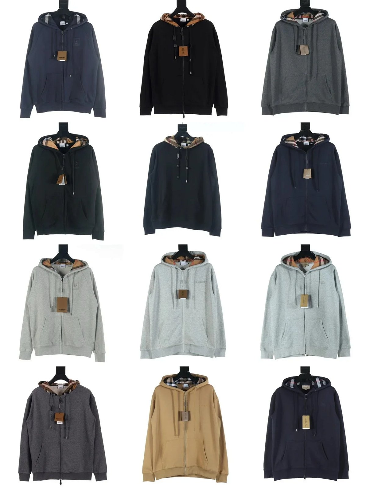 Burberry Zip-Up Hoodie Navy with Iconic Check Lining product detail 2 in Litbuy spreadsheet finds