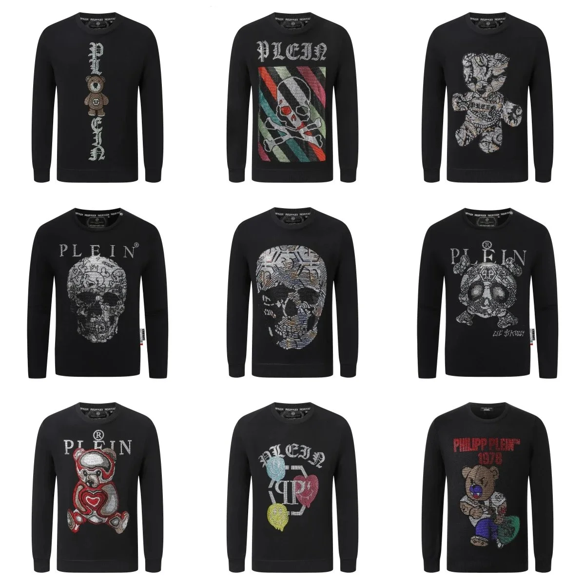 Philipp Plein Skull & Teddy Bear Embellished Sweatshirt [30+ styles]