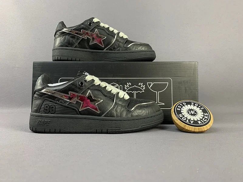 A Bathing Ape Bapesta Black Camo Star Low Top Sneakers