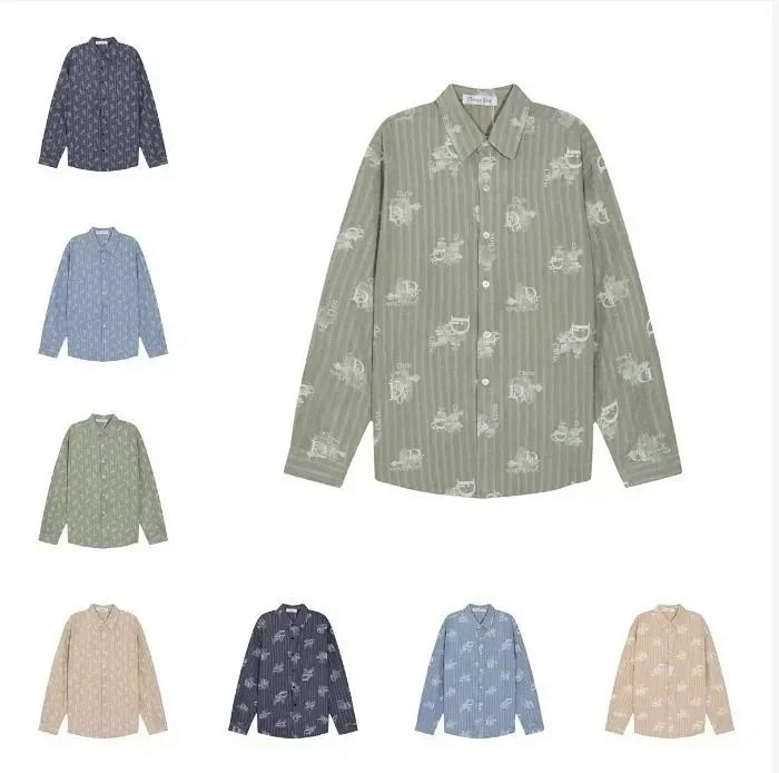 Dior Oblique Print Striped Shirt Blue product detail 2 in Litbuy spreadsheet finds