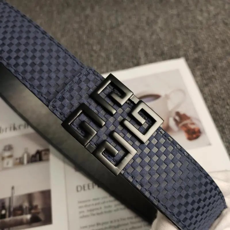 Unbranded Belts Embossed Geometric Pattern Belt with Buckle — D-3 Black Buckle