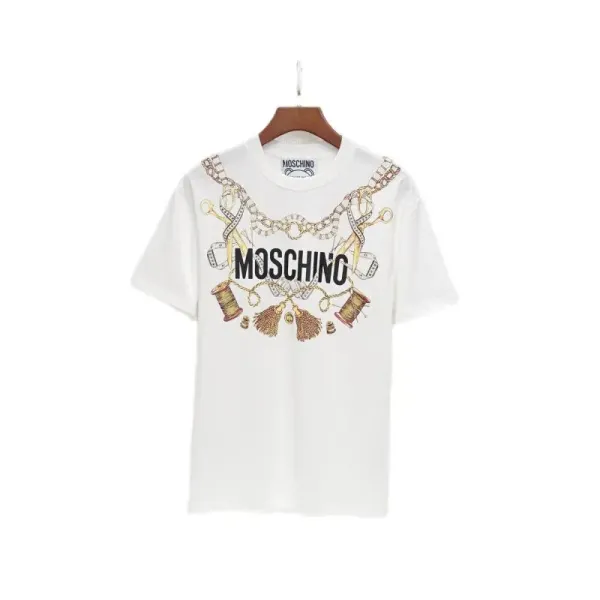 Moschino Chain Print Graphic T-Shirt White - 1