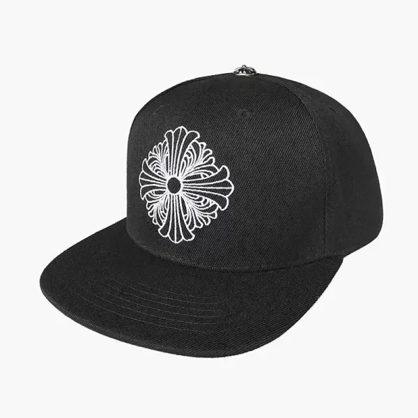 Chrome Hearts Floral Embroidered Black Baseball Cap - 1