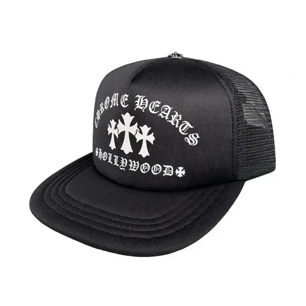 Chrome Hearts Hollywood Black Trucker Hat - 1