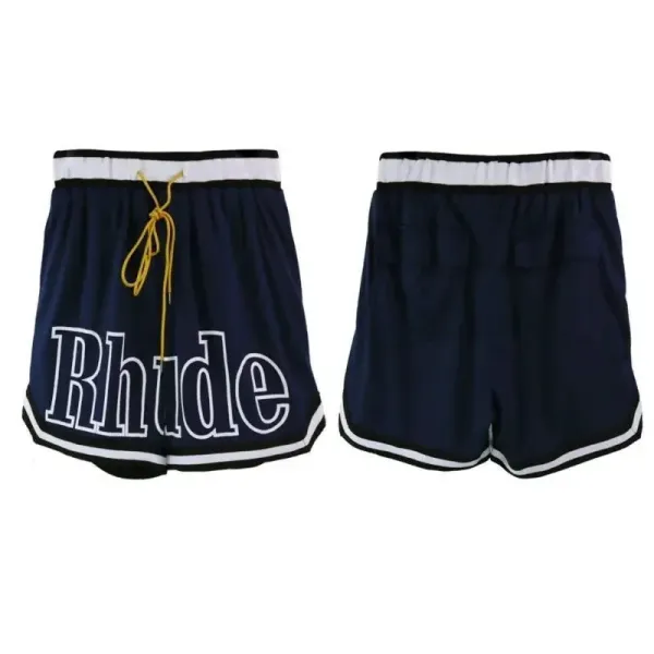 Rhude Logo Shorts Navy Blue - 1