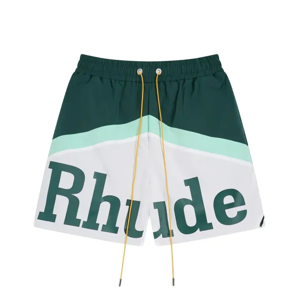 Rhude Wave Logo Swim Shorts Green White Mint - 1