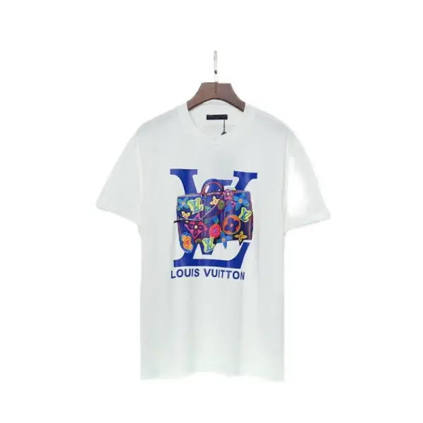 Louis Vuitton Monogram Multicolor Handbag Print T-Shirt White - 1