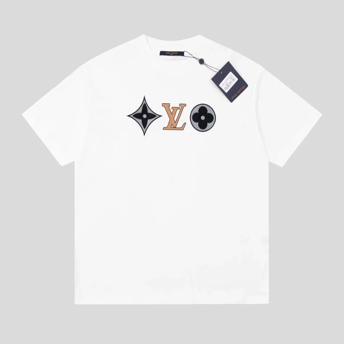 Louis Vuitton Monogram Blue Floral Black Casual T-Shirt