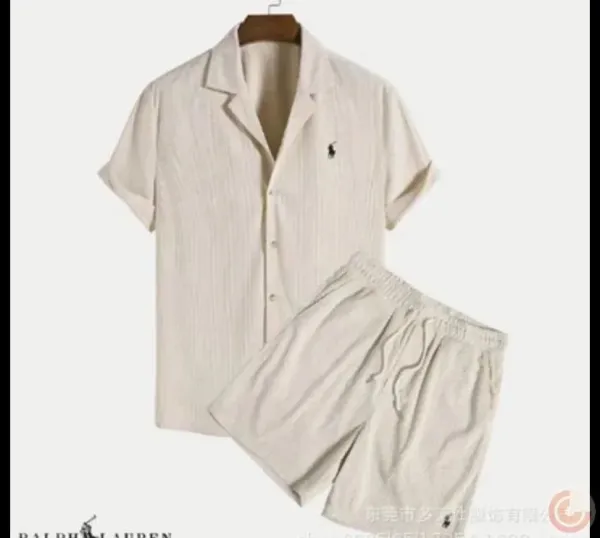 Ralph Lauren Ribbed Short-Sleeve Shirt and Shorts Set Forest Green Casual Set - 4