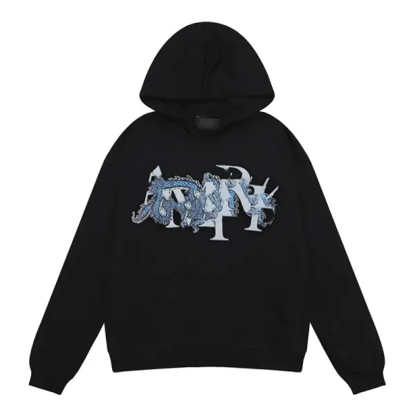 Off-White x Dragon Motif Hoodie Black - 1