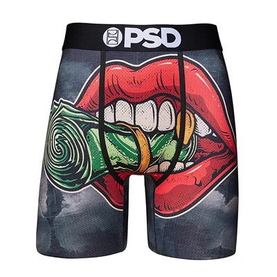 PSD PSD Men's Boxer Briefs with Bold Lip Print Black