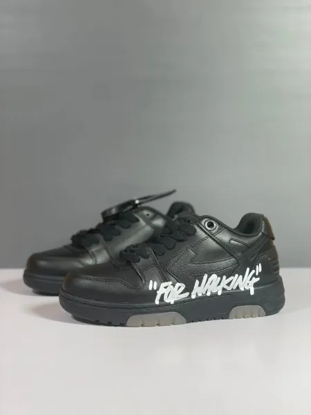 Off-White Diagonal Arrow Low 'For Walking' Black Sneakers - 1