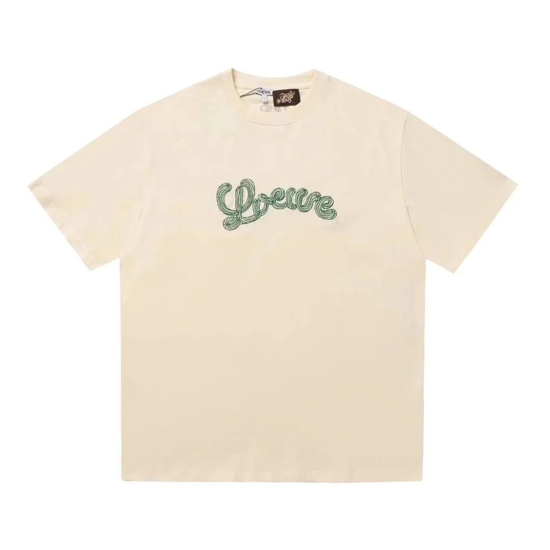 Loewe Loewe Love Embroidered Cream T-Shirt Cream