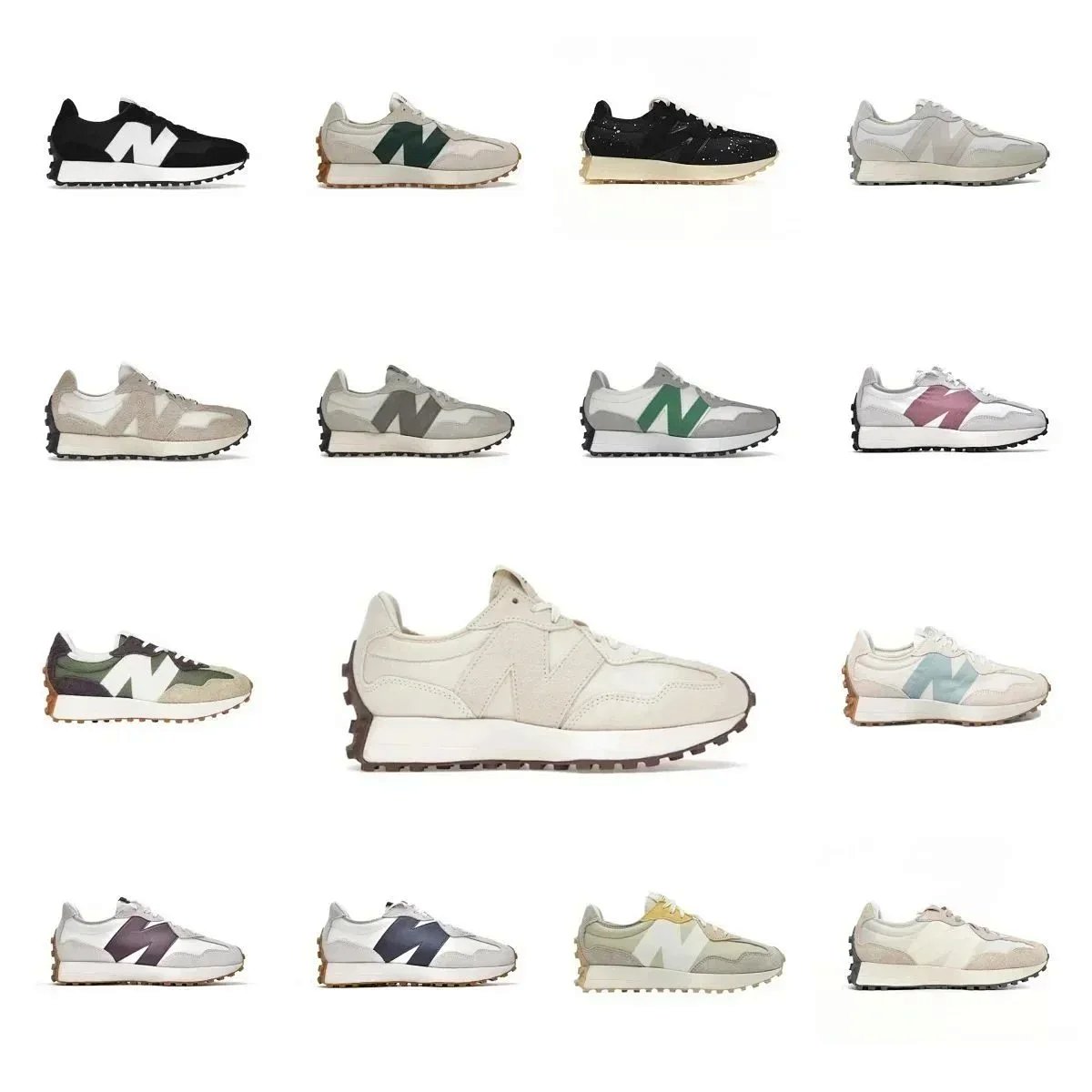 New Balance 327 Cream Mint Green Sneakers Chunky Sneakers product detail 2 in Litbuy spreadsheet finds