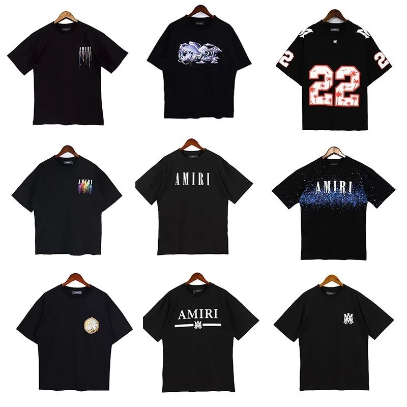 Amiri 22 Black Palm Print Graphic T-Shirt