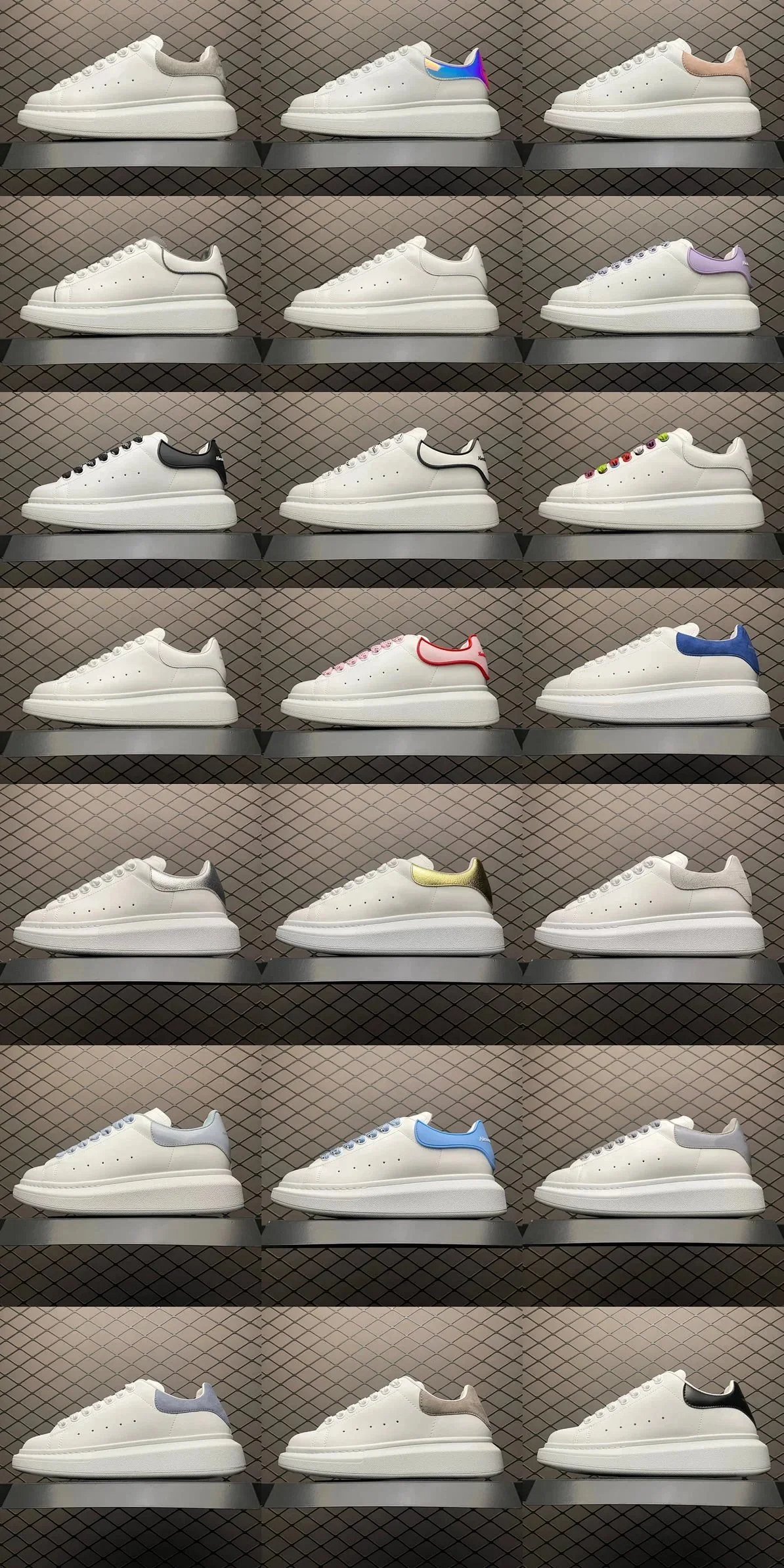 Alexander McQueen Oversized Sneakers Rainbow Heel Detail White Sneakers Chunky Sneakers product detail 2 in Litbuy spreadsheet finds