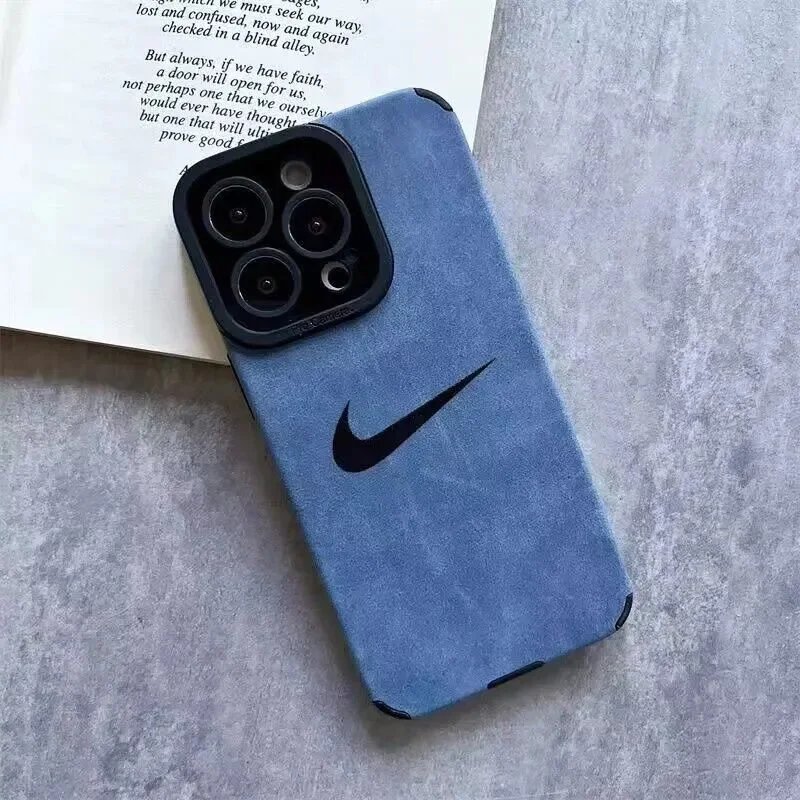 Nike Phone Case in Blue Suede Finish Blue