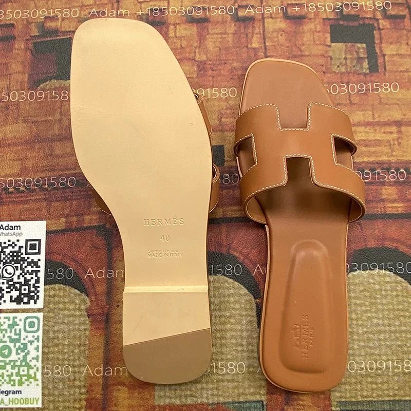 Hermès Oran Sandals Tan Leather Slippers product detail 5 in Litbuy spreadsheet finds