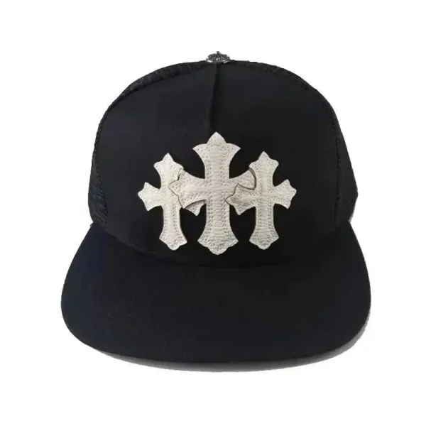 Chrome Hearts Triple Cross Black Mesh Baseball Cap - 1