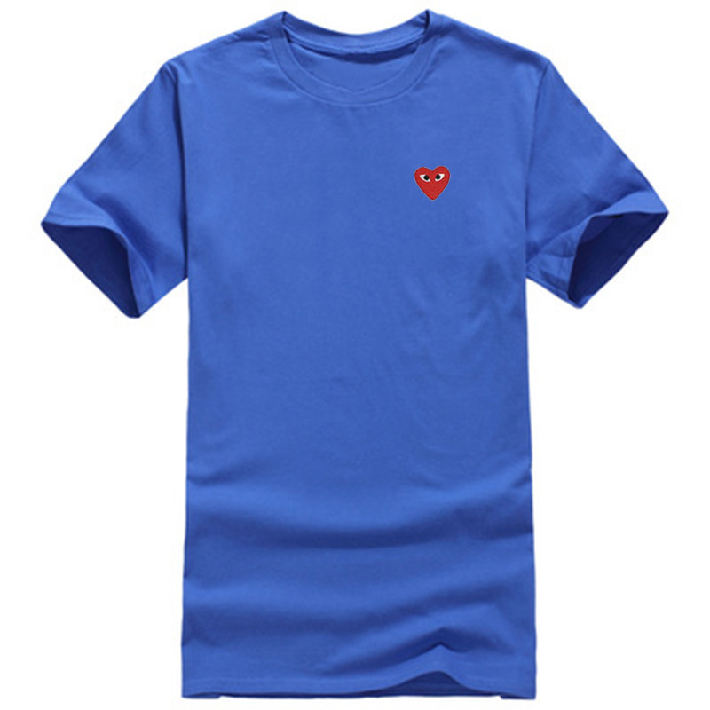 Comme des Garçons Comme des Garçons Play Blue T-Shirt with Red Heart Logo Blue