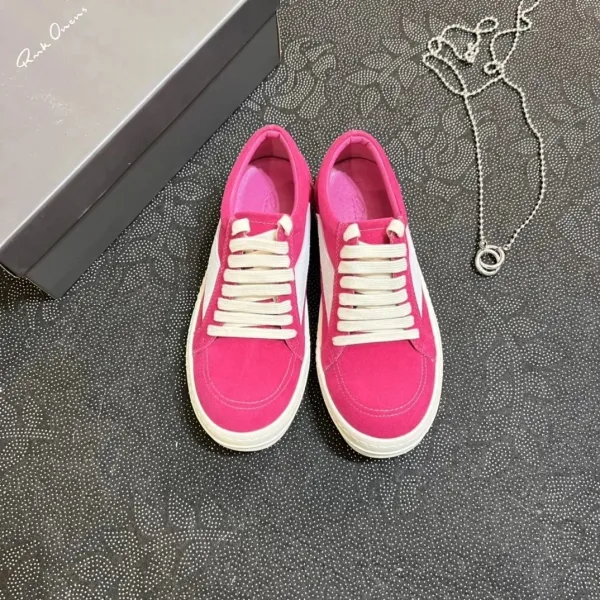Pink Owens Pink Suede Low-Top Sneakers - 1