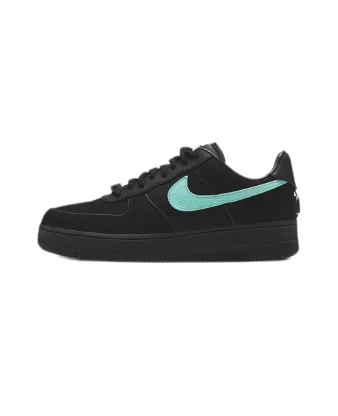 Nike Air Force 1 Low Black Mint Swoosh Sneakers - 1