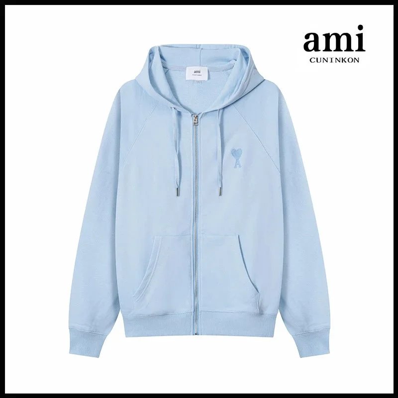 Ami Cuninkon Ami Cuninkon Sky Blue Zip-Up Hoodie Blue
