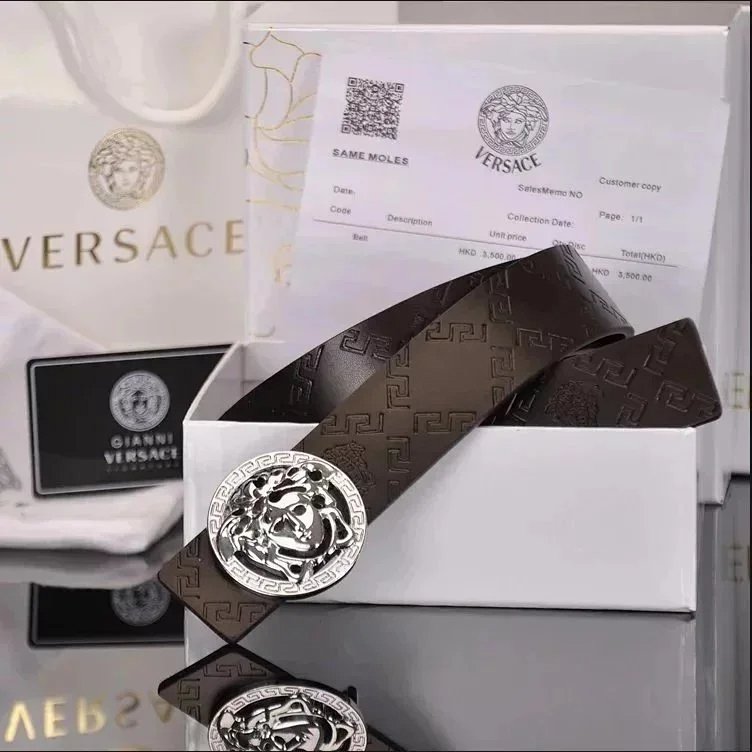 Versace Medusa Head Belt Black Leather with Gold-Tone Buckle Leather Belt product detail 2 in Litbuy spreadsheet finds