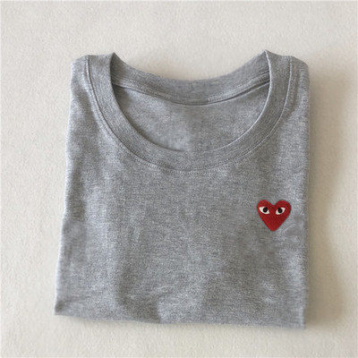 Comme des Garçons Comme des Garçons Play Grey T-Shirt with Red Heart Logo Grey