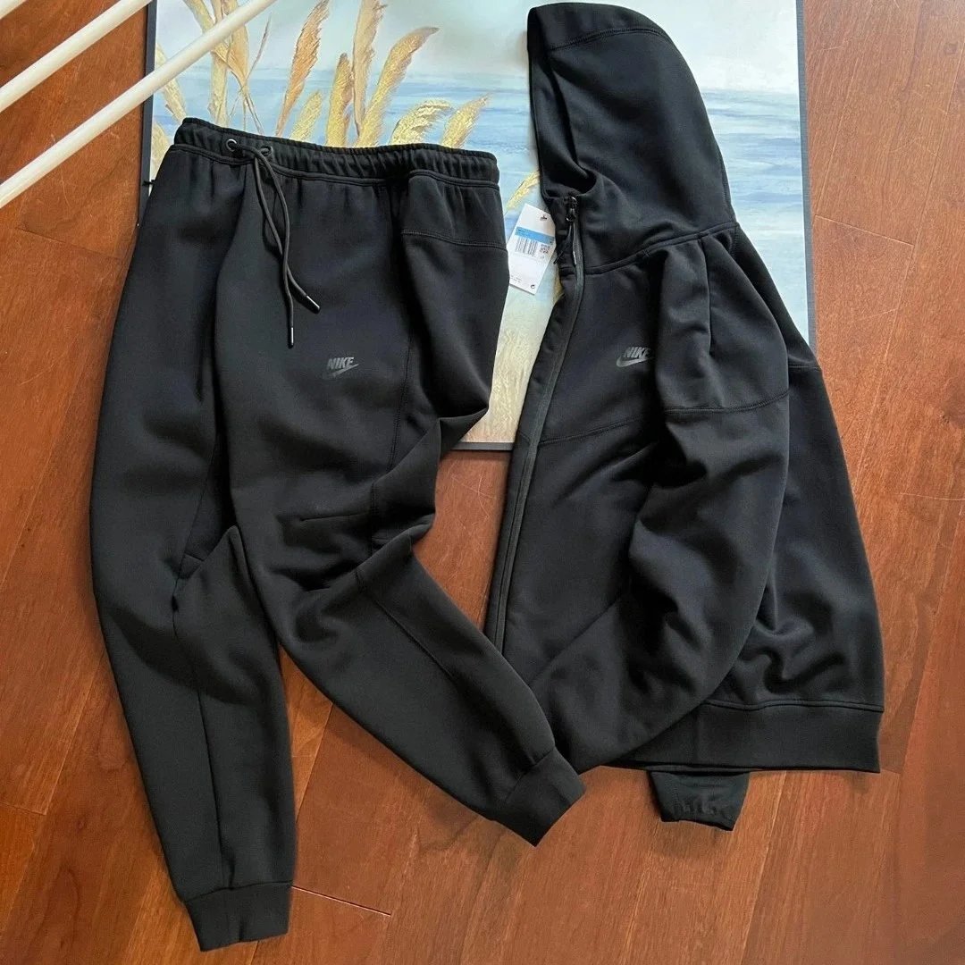 Nike Tech Fleece Black Olive Gray Cream Casual Hoodie