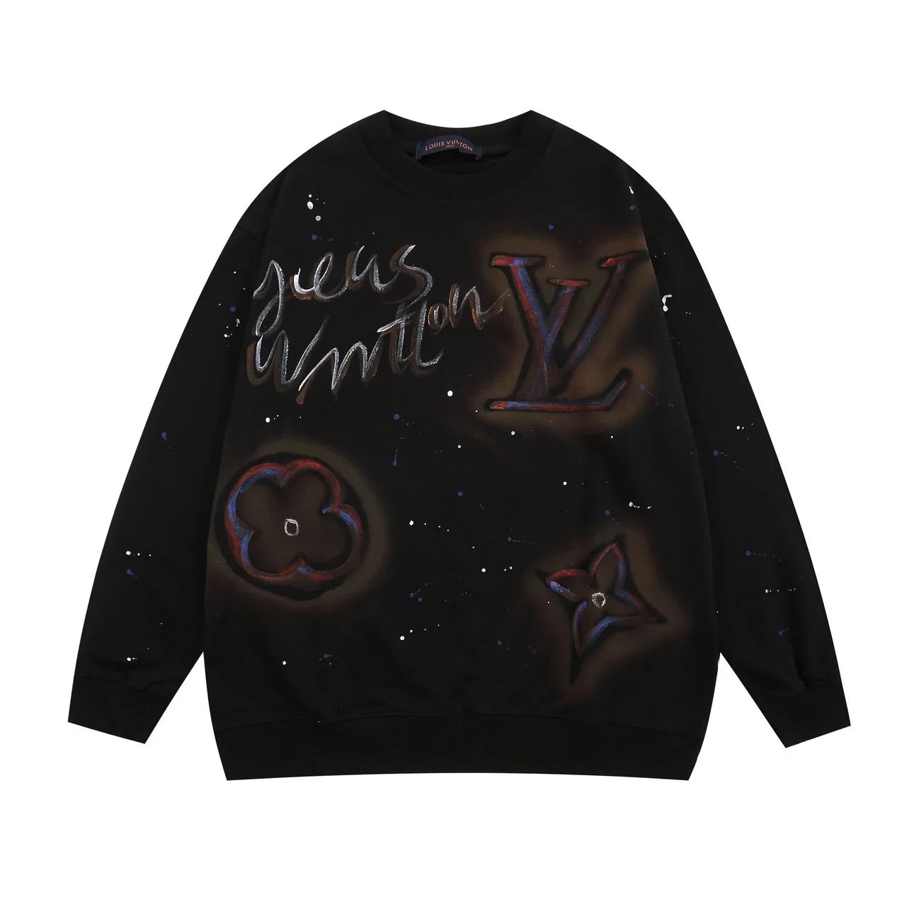 Louis Vuitton Graphic Print Black White Oversized Sweatshirt