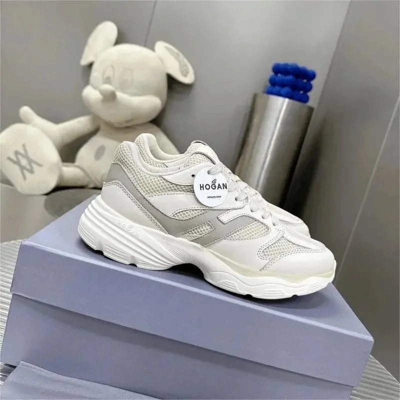 HOGAN CREAM LEATHER SNEAKERS