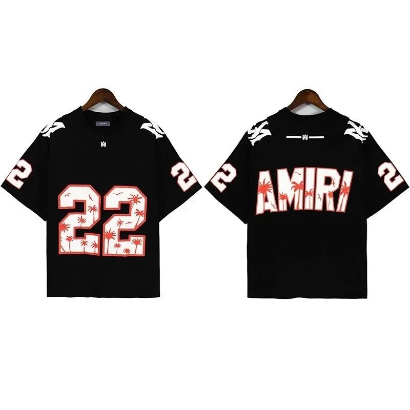 Amiri Palm Tree Print Football Jersey T-Shirt