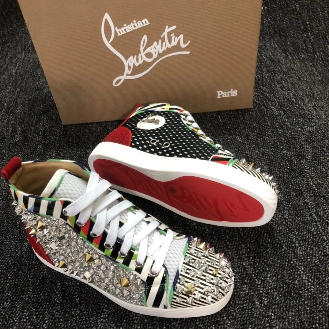 Christian Louboutin Christian Louboutin Spiked Low-Top Sneakers, Colorway 24 Black