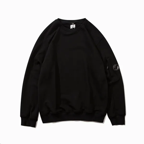 C.P. Company Light Blue Crewneck Sweatshirt with Lens Patch - 8