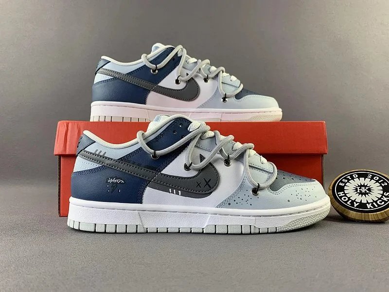 Nike Dunk Low White Black Leather Casual Sneakers