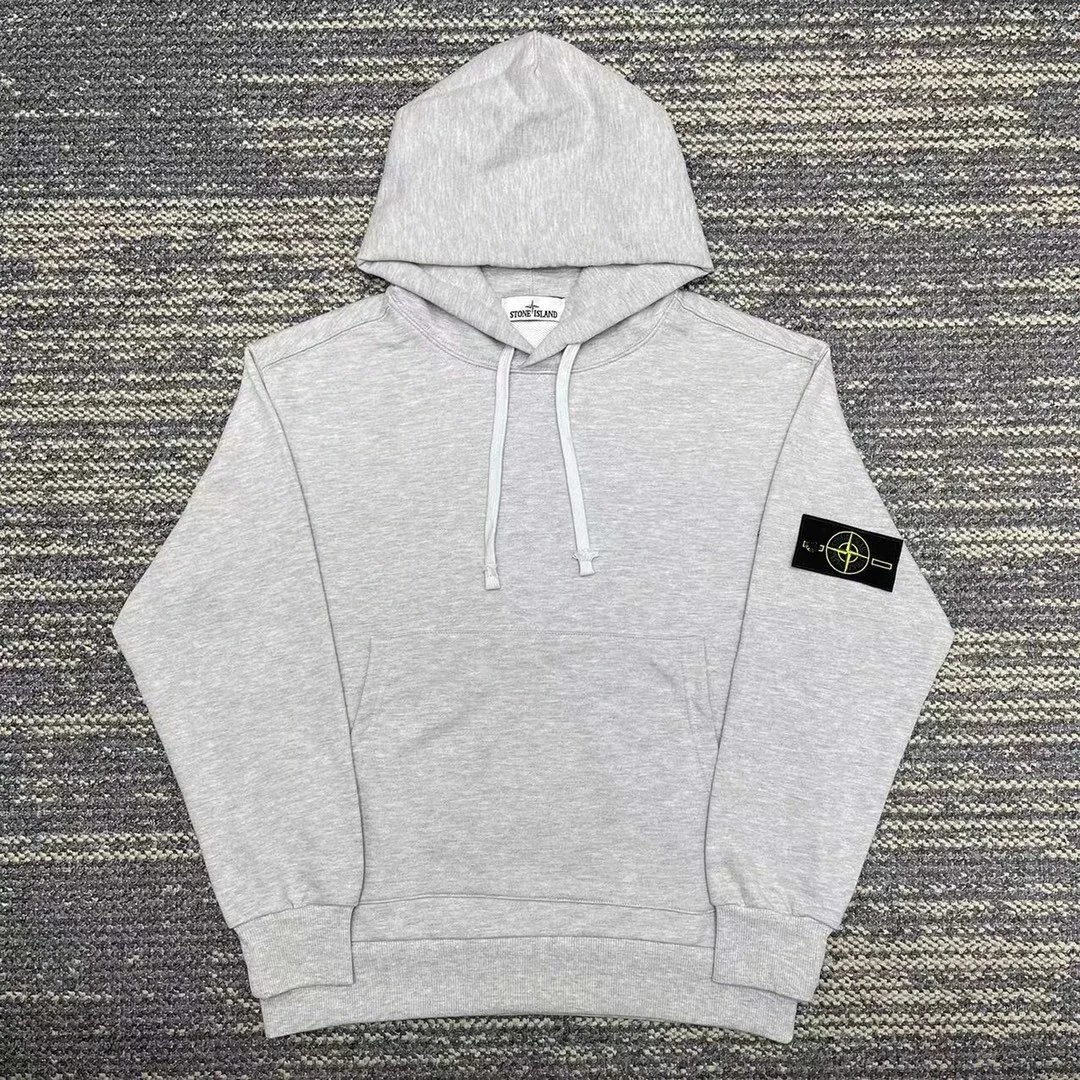 Stone Island Stone Island Grey Hoodie with Logo Patch Grey