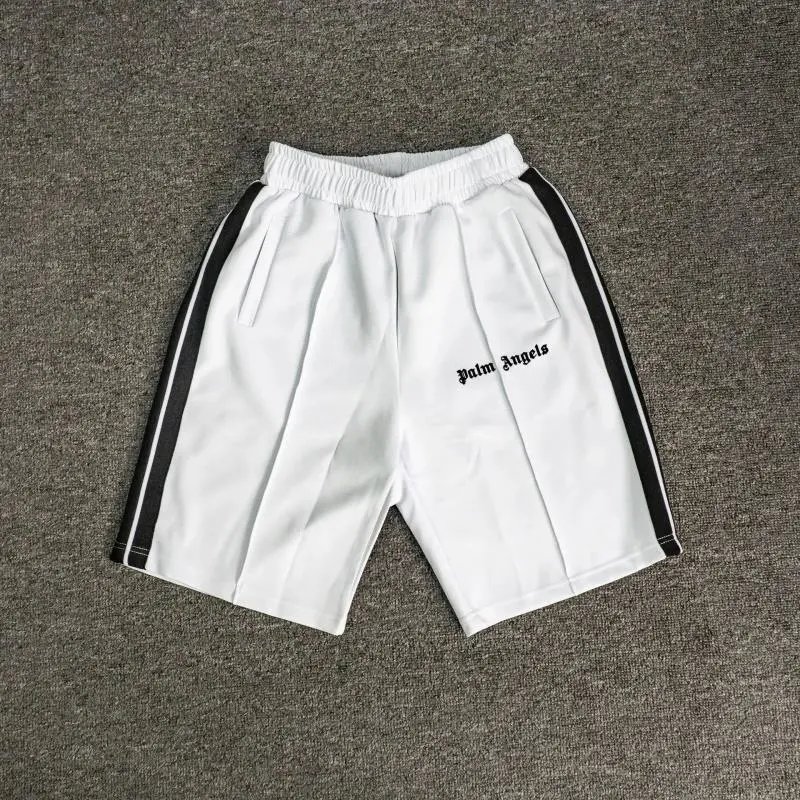 Palm Angels Palm Angels White and Black Side Stripe Shorts White