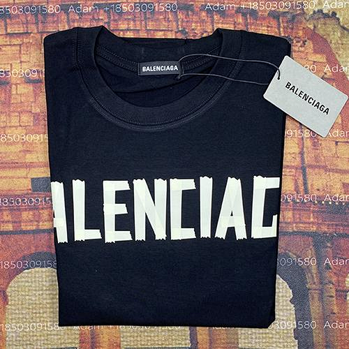 Balenciaga Logo Print Black T-Shirt product detail 6 in Litbuy spreadsheet finds