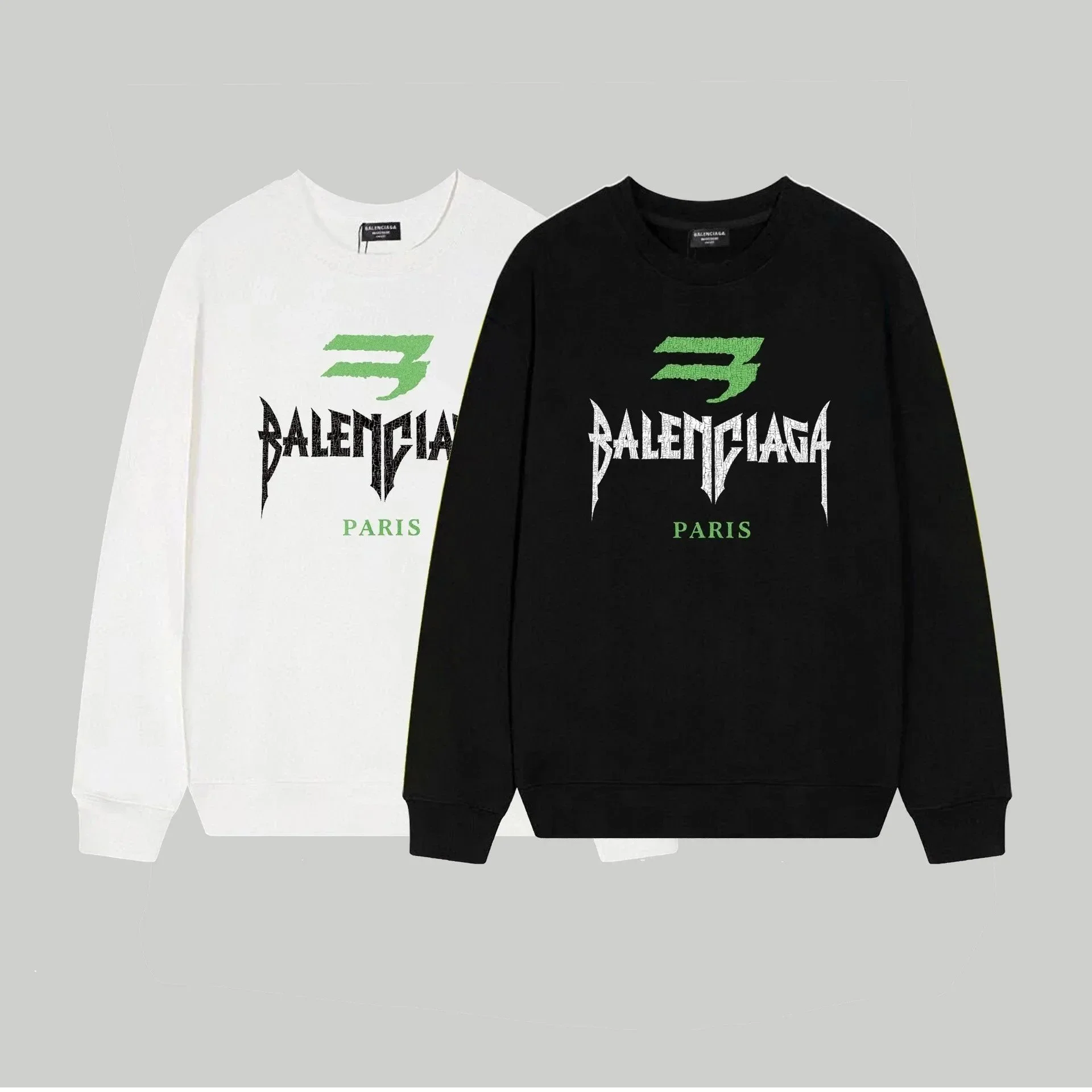 Balenciaga Distressed Logo Long-Sleeved Sweatshirt