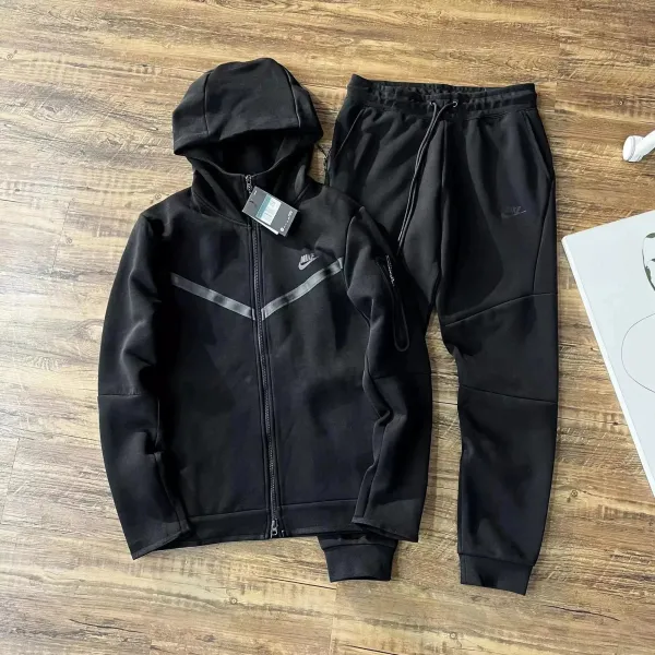 Nike Tech Fleece Full-Zip Hoodie and Joggers Set Royal Blue Tracksuit - 9