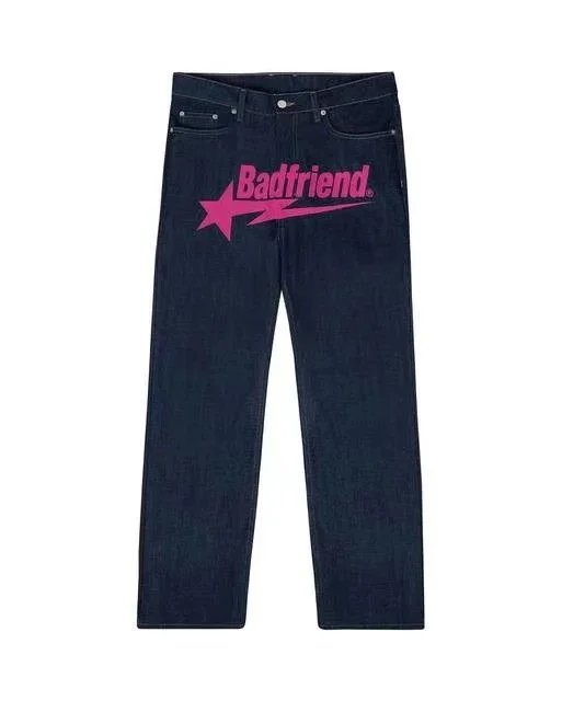 Badfriend Classic Dark Blue Denim Straight Leg Jeans